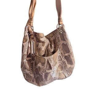 Y2k B. Makowsky Snakeskin-Patterned Shoulder Bag